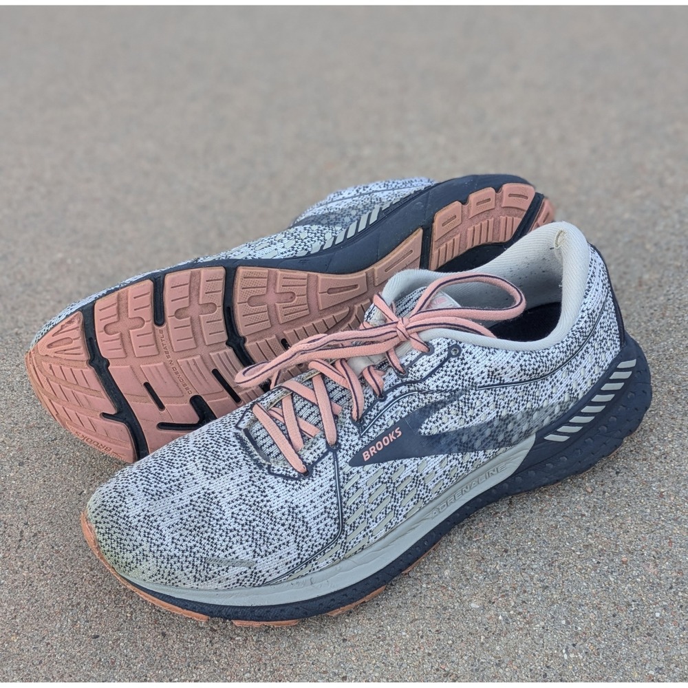 Brooks Adrenaline GTS 21 Womens 11 Gray Pink Running Shoes 1203291B149